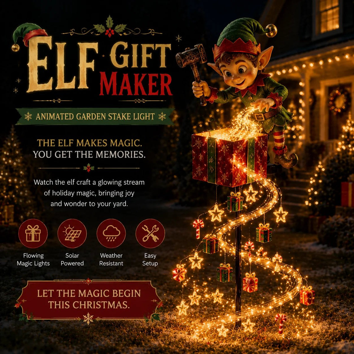 "Christmas Magic Garden" Collection Transform your garden into a winter wonderland with enchanting, flowing lights