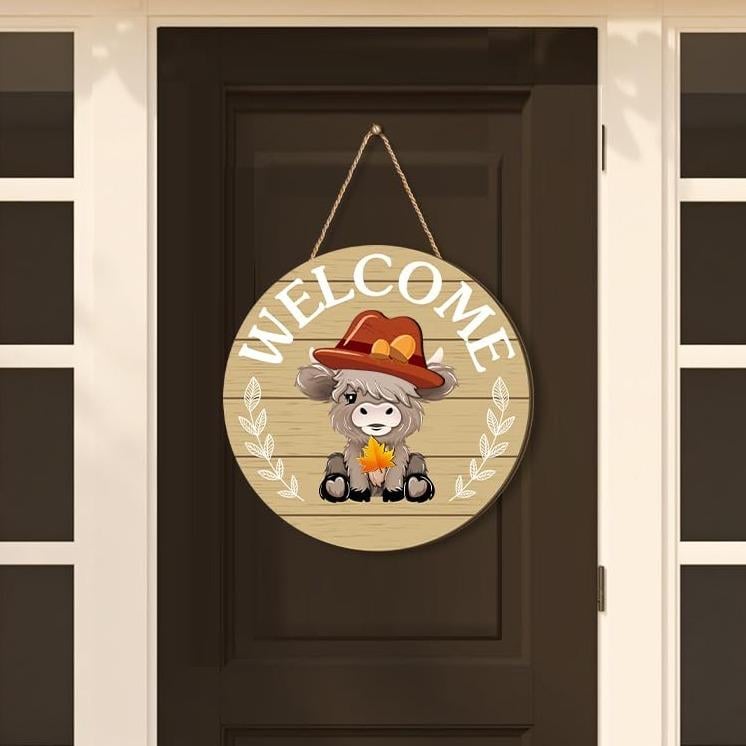 35pcs Interchangeable Welcome Sign Highland Cow Sign