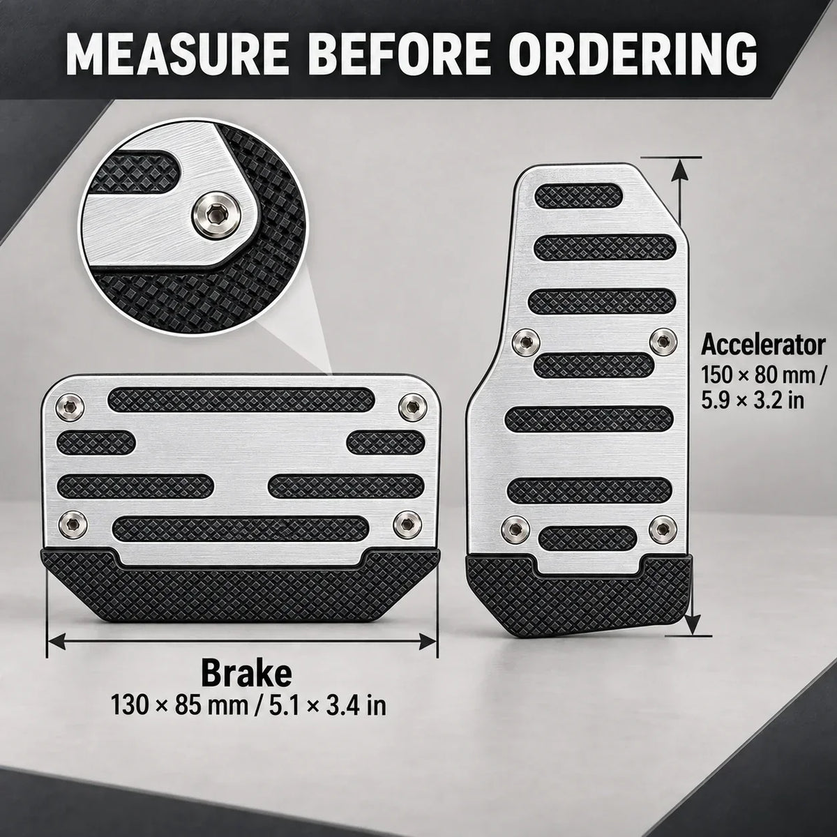 Universal Anti-Slip Car Pedal Covers, Automatic Brake and Gas Foot Pedal Accessories