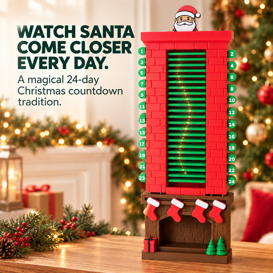 24-Day Santa Chimney Christmas Countdown Calendar Interactive Reusable Holiday Decor