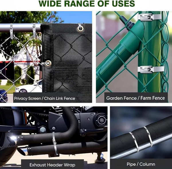 304 Stainless Steel Zip Tie Kit Heavy Duty (4X Stronger Than Plastic)