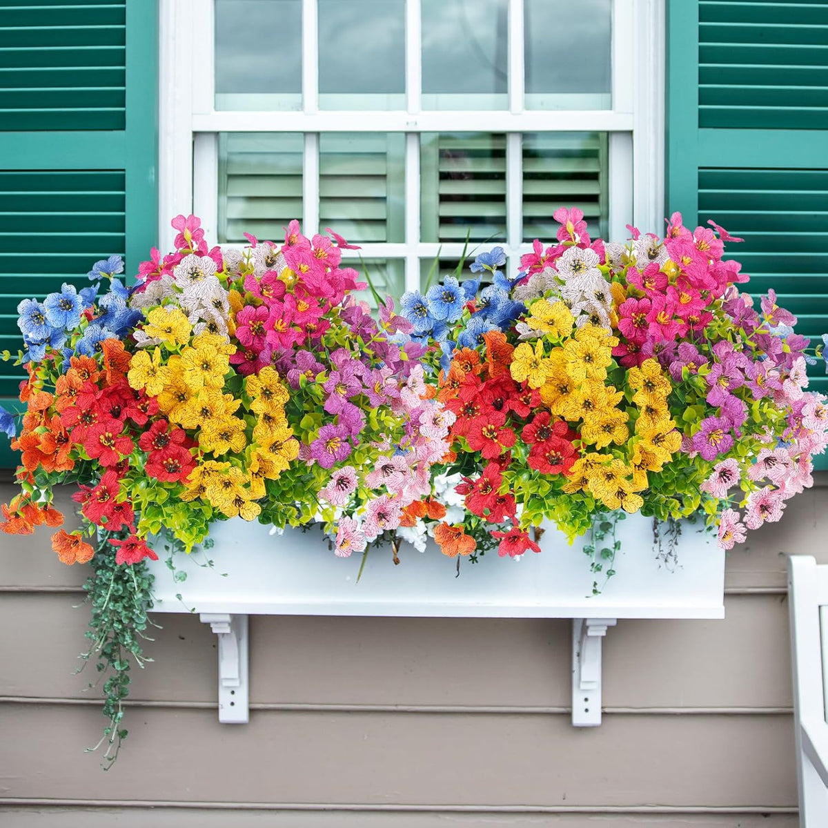 UV Resistant Artificial Flowers Fade-Free & Colorful for Garden, Patio, Home Decor