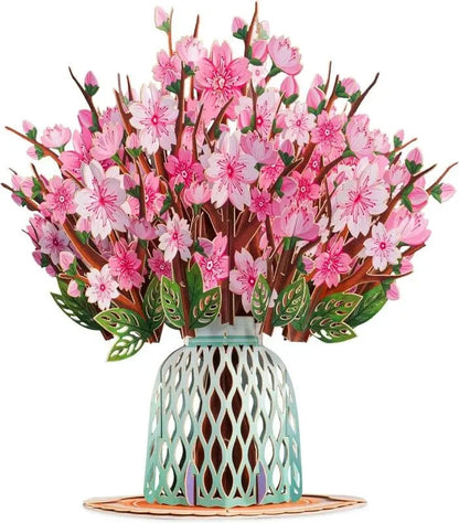 2026 Mother's Day Card -3D Cherry Blossom Flower Bouquet Pop Up Card