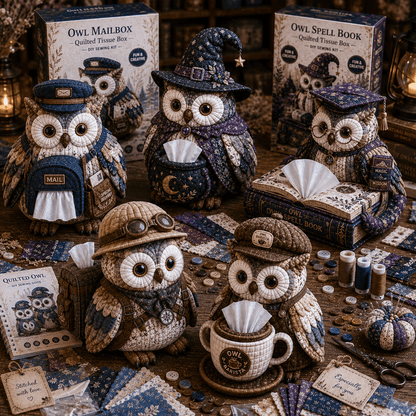 Wise Owl Quilted Tissue Box DIY Sewing Kit