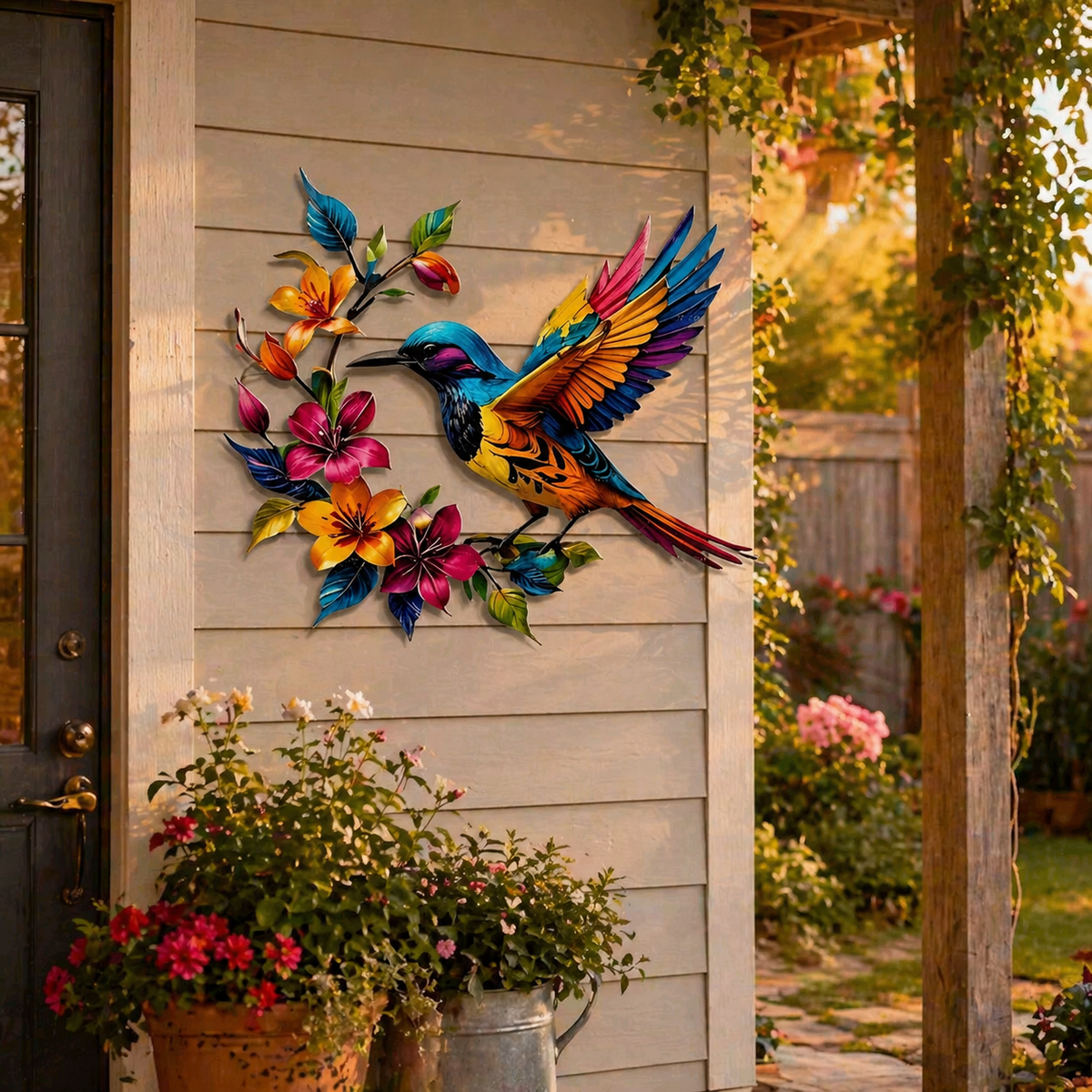 2026 - Hummingbird Bloom Metal Wall Art