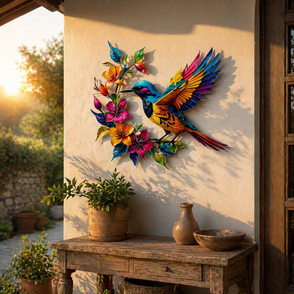2026 - Hummingbird Bloom Metal Wall Art