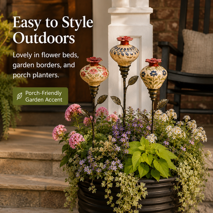 Ceramic Flower Hummingbird Feeder Romantic Garden Charm with a Vintage Touch