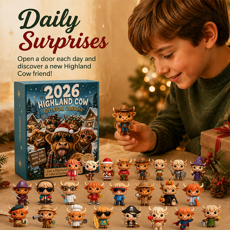 2026 Highland Bull 24-Day Christmas Advent Calendar - Collectible Ornament
