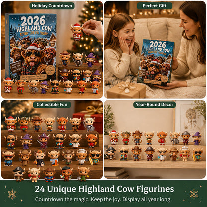 2026 Highland Bull 24-Day Christmas Advent Calendar - Collectible Ornament