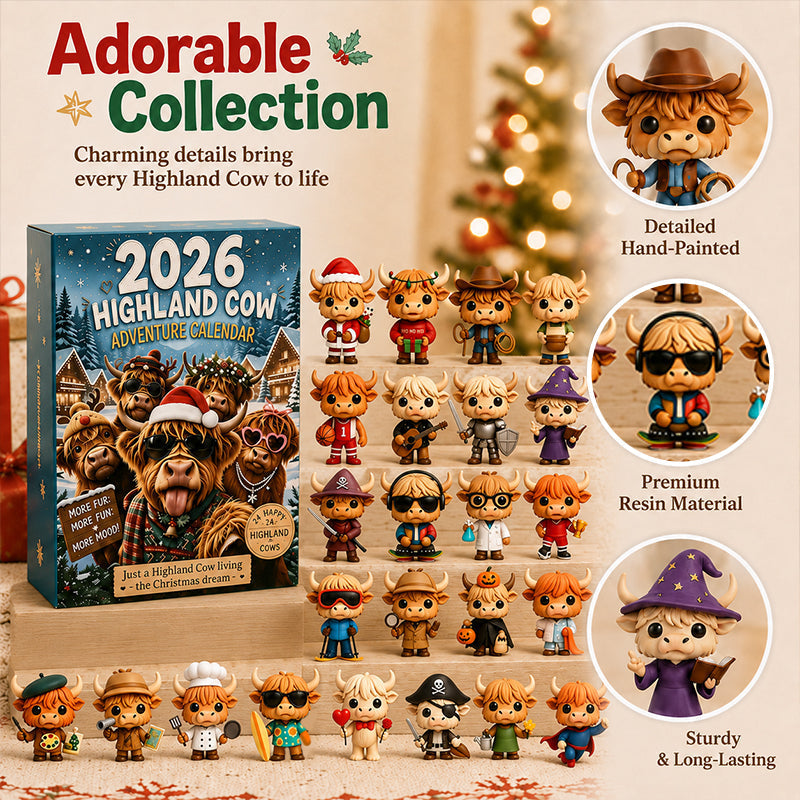 2026 Highland Bull 24-Day Christmas Advent Calendar - Collectible Ornament
