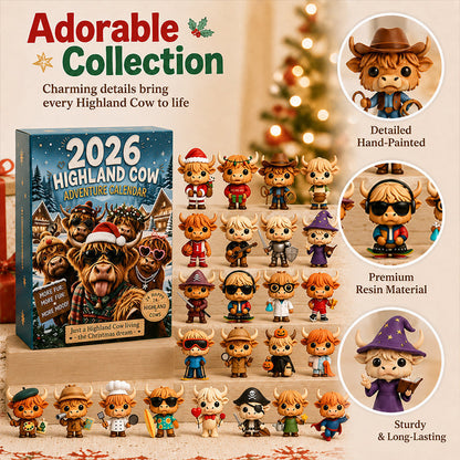 2026 Highland Bull 24-Day Christmas Advent Calendar - Collectible Ornament