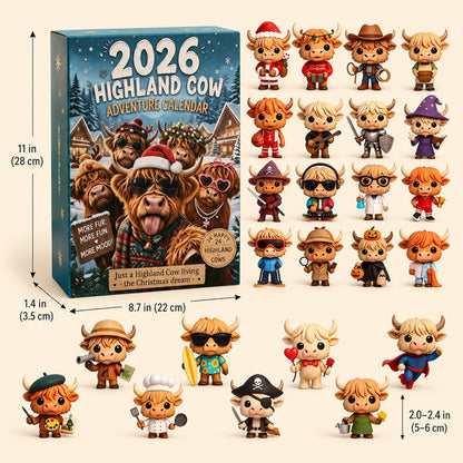 2026 Highland Bull 24-Day Christmas Advent Calendar - Collectible Ornament