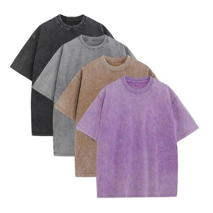 1/4 Pack Oversized T shirts for Men Gym Vintage Heavyweight T Shirts Cotton Workout Acid Wash Baggy Tees