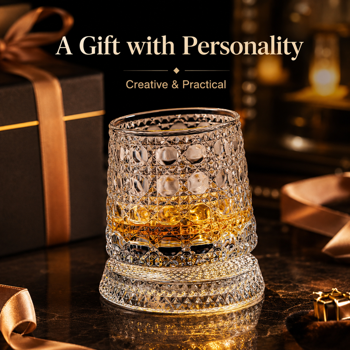 360 Rotating Crystal Glass Cup The Fun Drinkware That Won t Tip Over