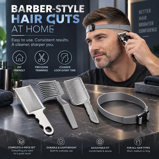 4-Piece Hair Clipper Guide Comb Set Universal Fit, Professional Barber Combs, DIY Home Haircut Kit