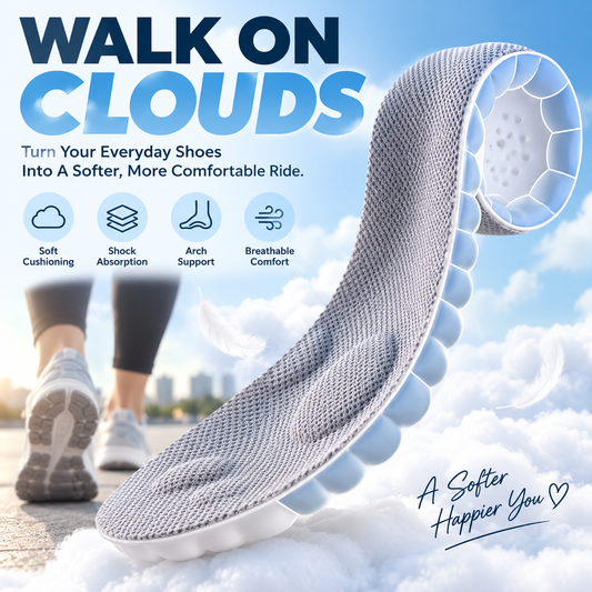 2pairs 4D Cloud Comfort Insoles Soft Cushioning & All-Day Support