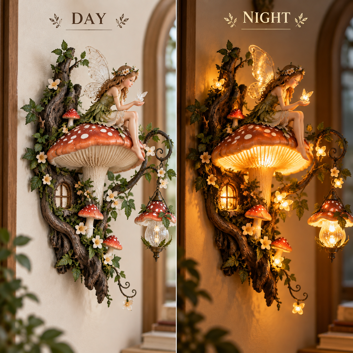 Enchanted Mushroom Fairy Wall Light