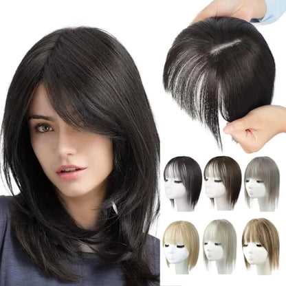 Superior Quality-Natural Hair Toppers With Bangs For Women