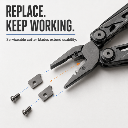 28-in-1 Stainless Steel Multi-Tool Pliers Foldable Pocket Tool for Camping, Hiking, Fishing & Everyday Repairs