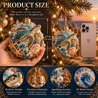 Coastal Christmas Ocean Legends 3D Marine Life Ornament Collection