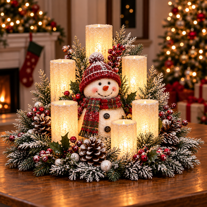 Christmas Santa Table Centerpiece Festive Winter Holiday Decor