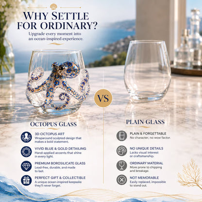 Blue Ringed Octopus Handcrafted Glassware
