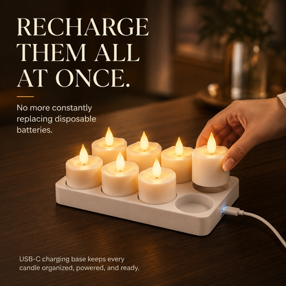 Rechargeable Flameless LED Candles with Remote & Timer Cozy Flickering Glow for Home & Holiday Decor