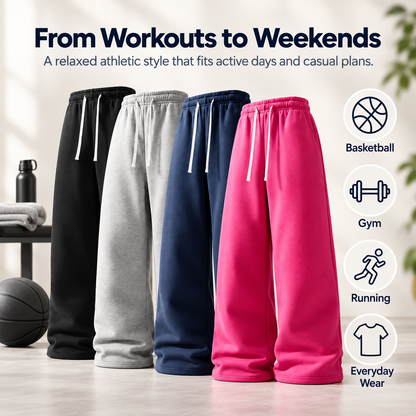 4-Pack Ultra-Soft Wide-Leg Sweatpants