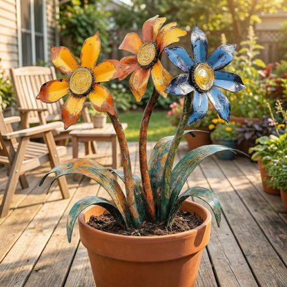 2026 Mother's Day Gifts -- Handcrafted Rustic Metal Flower Garden Stakes