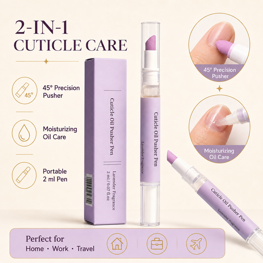 2-in-1 Cuticle Oil Pen Precision Pusher + Nourishing Oil for Salon-Worthy Nails at Home