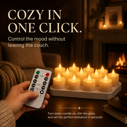 Rechargeable Flameless LED Candles with Remote & Timer Cozy Flickering Glow for Home & Holiday Decor