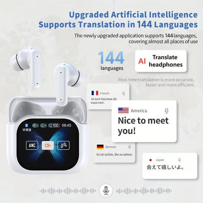 Wireless Bluetooth Translation Earphone With LED display screen(Fit iOS & Android)