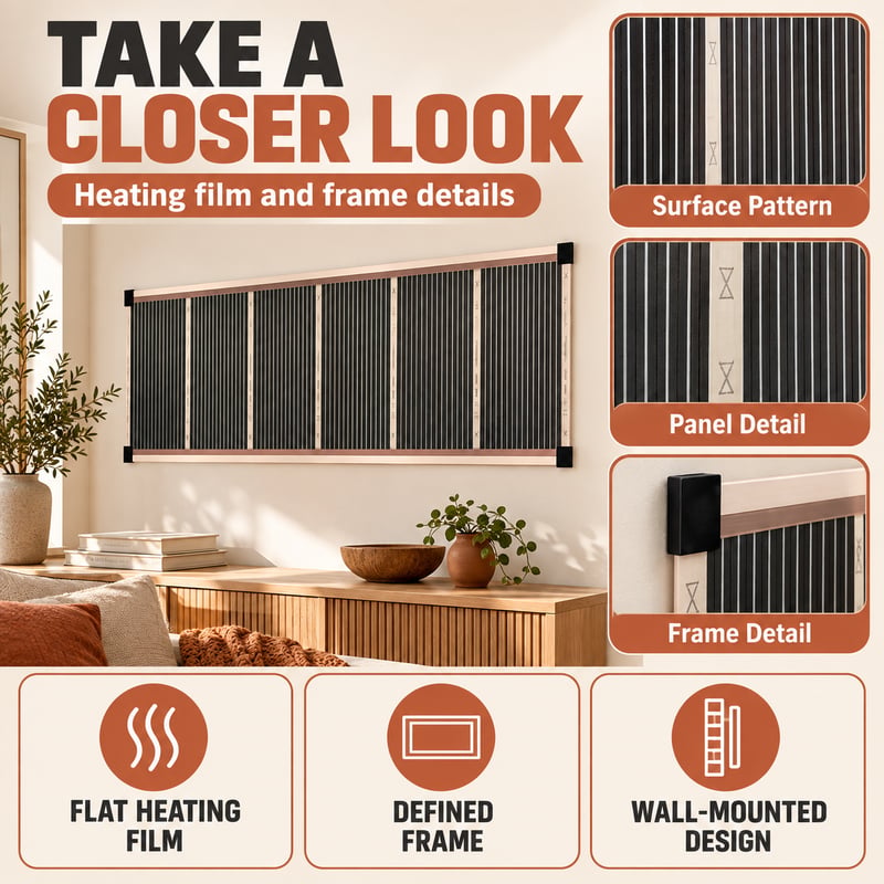 3-Second Rapid Heating Honeycomb Graphene Far-Infrared Ceramic Wall Heater Low Noise & Energy Efficient Indoor Wall