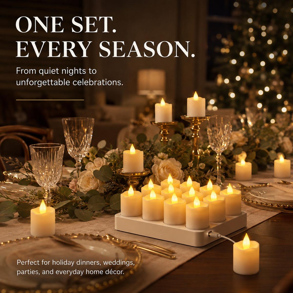 Rechargeable Flameless LED Candles with Remote & Timer Cozy Flickering Glow for Home & Holiday Decor