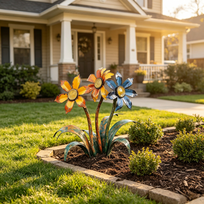 2026 Mother's Day Gifts -- Handcrafted Rustic Metal Flower Garden Stakes