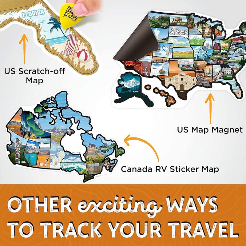 RV State Sticker Travel Map Track Your American Adventures with Style!