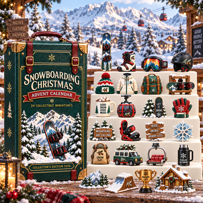 2026 Snowboarding Christmas Advent Calendar 24 Unique Collectible Miniatures for Snowboard Lovers & Mountain Adventures