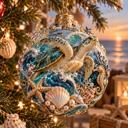 Coastal Christmas Ocean Legends 3D Marine Life Ornament Collection