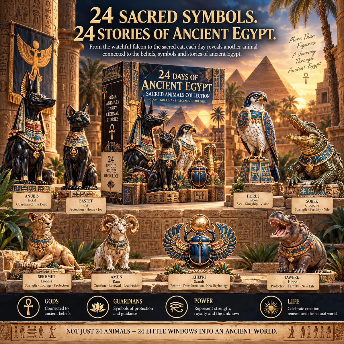 24 Days of Ancient Egypt Sacred Animals & Guardians Collection