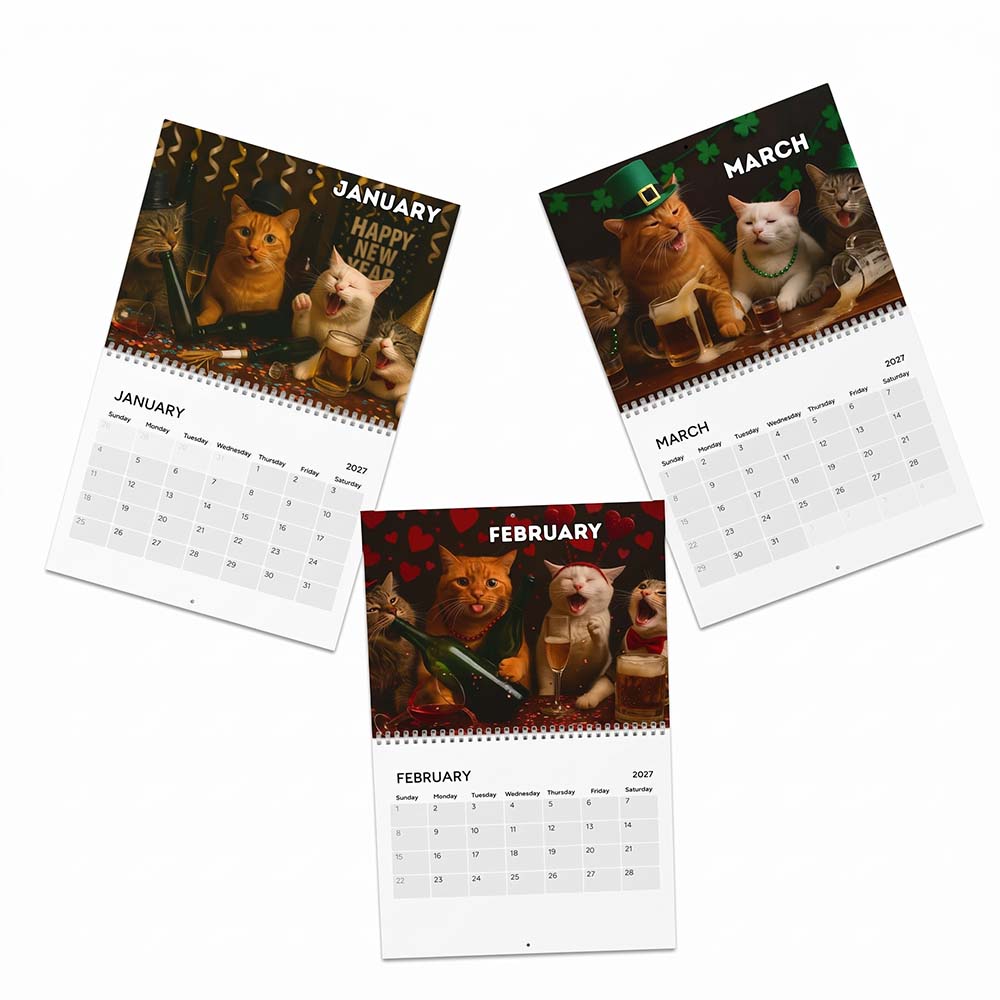 Drunk Cats 2027 Calendar