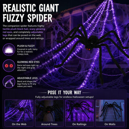 Halloween Sellers Halloween glowing spider web lights