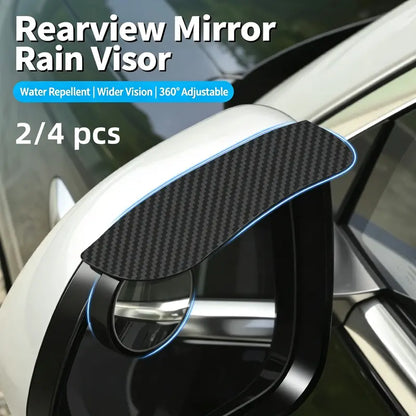 2-in-1 Rearview Mirror Rain Visor with 360 Blind Spot Mirror!