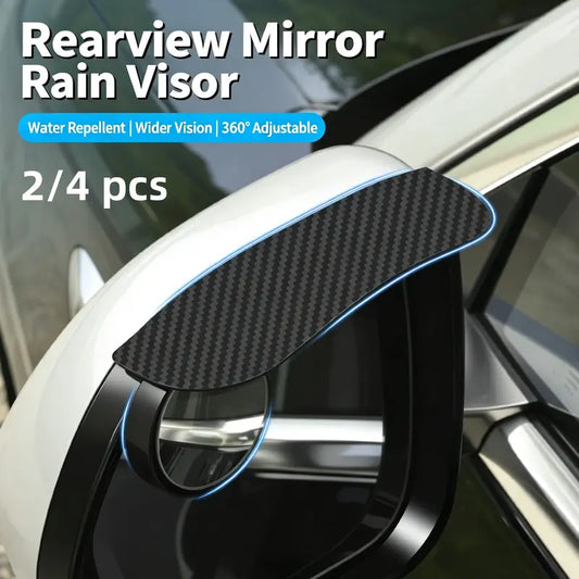 2-in-1 Rearview Mirror Rain Visor with 360 Blind Spot Mirror!