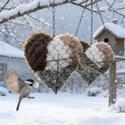 Handmade Alpaca Fiber Bird Nesting Heart