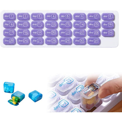 31-Day Pill Organizer Tray Monthly Medication & Vitamin Tracker for Daily Wellness