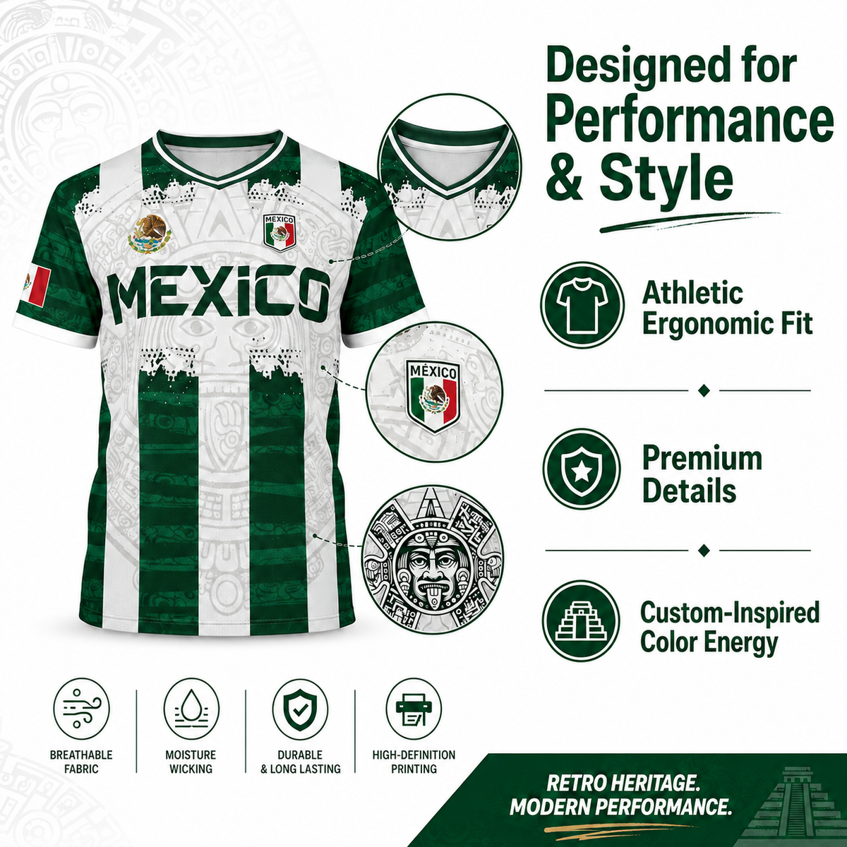 2026 Mexico Aztec Calendar Soccer Jersey