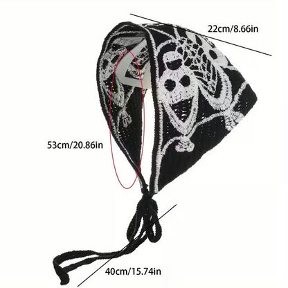 Halloween Spider Web Knit Headscarf
