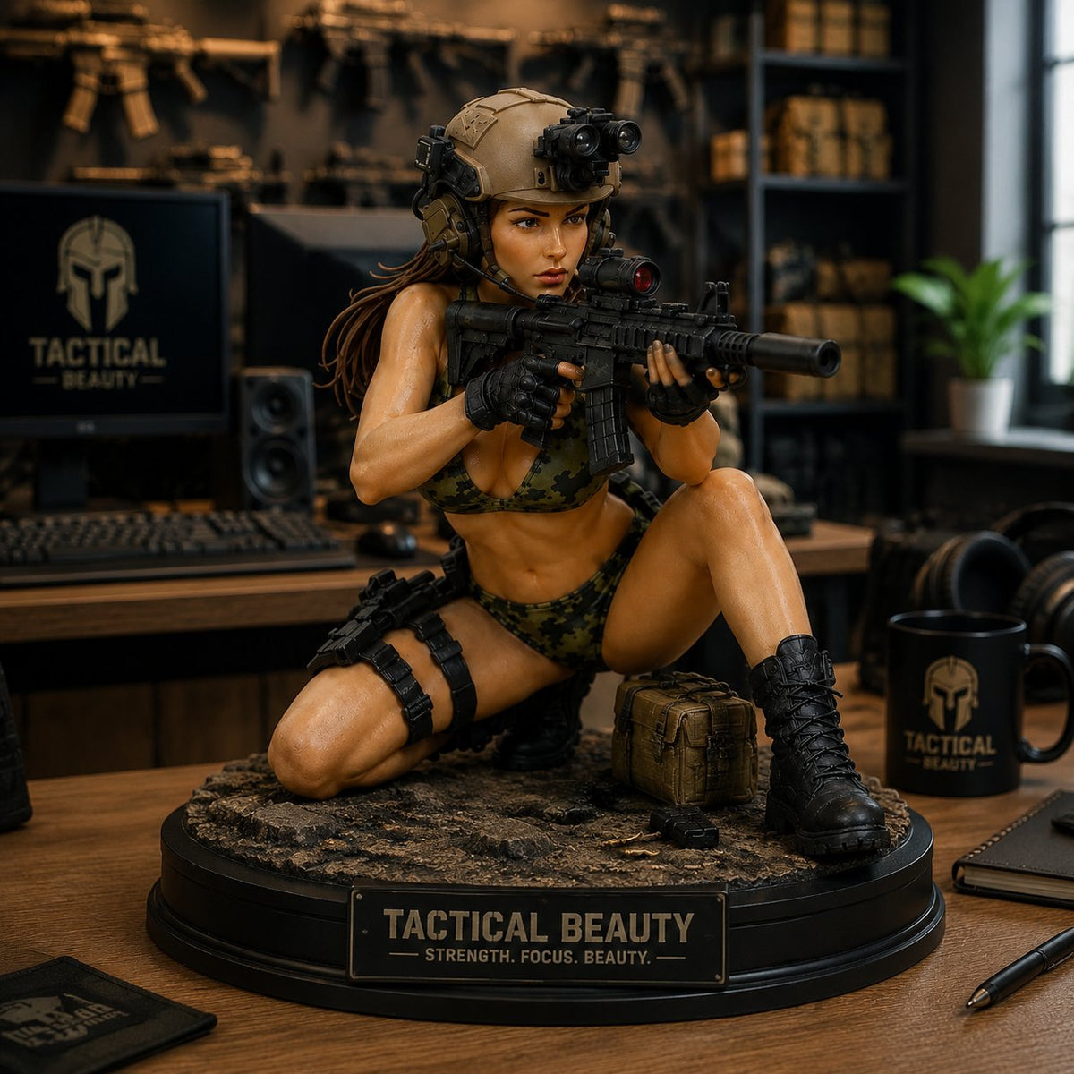 Level Up Your Setup! Limited Edition Camo Female Operator Figure with Fast Shipping!