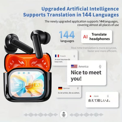 Wireless Bluetooth Translation Earphone With LED display screen(Fit iOS & Android)