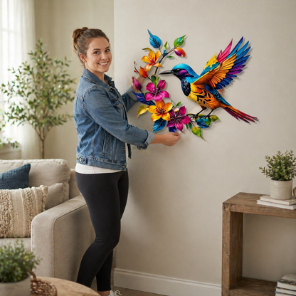2026 - Hummingbird Bloom Metal Wall Art